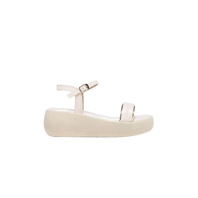 Monrow Women's Verina Cream Flatform Heels | UK7