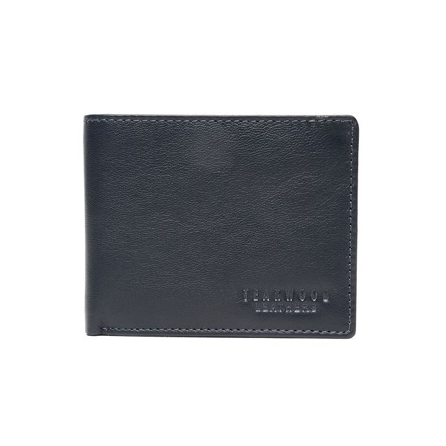 Teakwood Men's Solid Genuine Leather Wallet | Blue - One Size