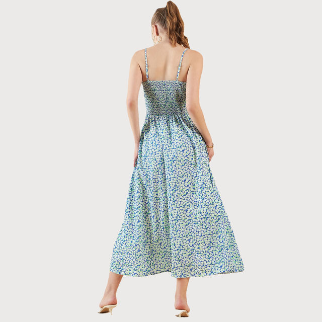 Freehand Women Maxi Light Blue, White Dress