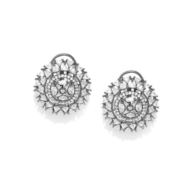 Priyaasi Rose Gold-Plated American Diamond Studded Waterfall Drop Earrings