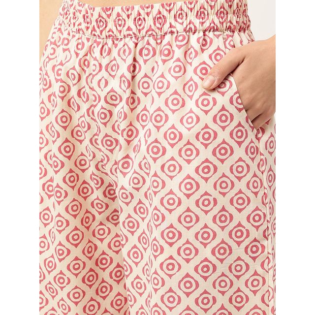 Divena Women s Floral Cotton Kurta with Trouser Set | DK0938 | XL
