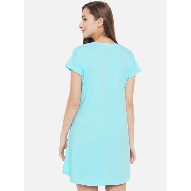 Fflirtygo Women's Cotton Long Tees | Sweet Dreams Short Nighty | White - M