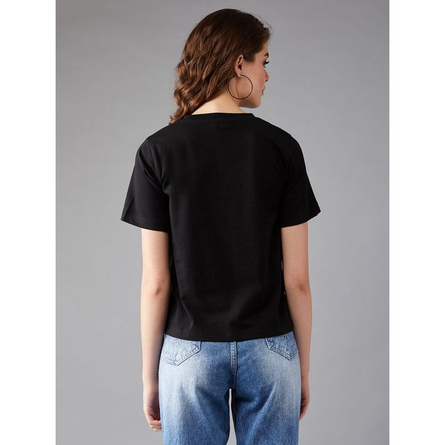 Miss Chase Women s Killin It Round Neck T-shirt Black | M