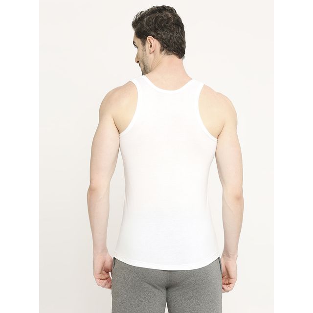 VIP Fresh 24/7 Cool Finish Cotton Vest for Men s | Round Neck Innervest for Men s | White | 100