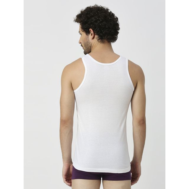 Frenchie Mens Vest Oxy Rn Pack Of 2 - 90 cm - White