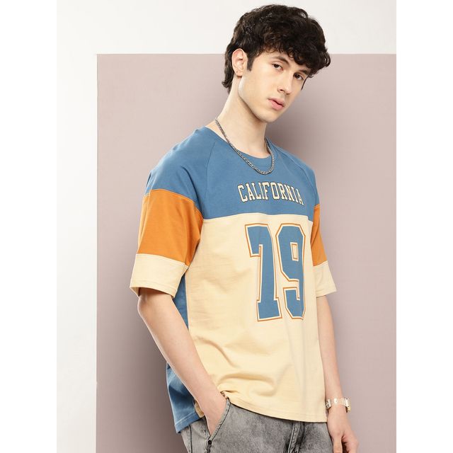 Dillinger Men's T-shirt Raglan Sleeve Oversized Printed | Beige - XL