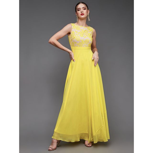 Miss Chase Just My Imagination Maxi Dress | Light Yellow | XL