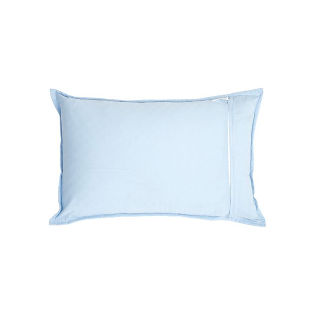 Hosta Homes Pure Cotton Blue Embroidred Pillow Covers Pack of 2
