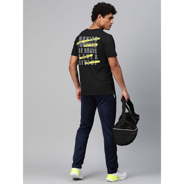Alcis Men's Round Neck T-shirt | Black - L