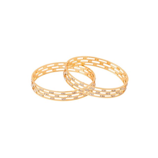 NVR Set of 2 Cz Studded Bangles | NVR2151-L
