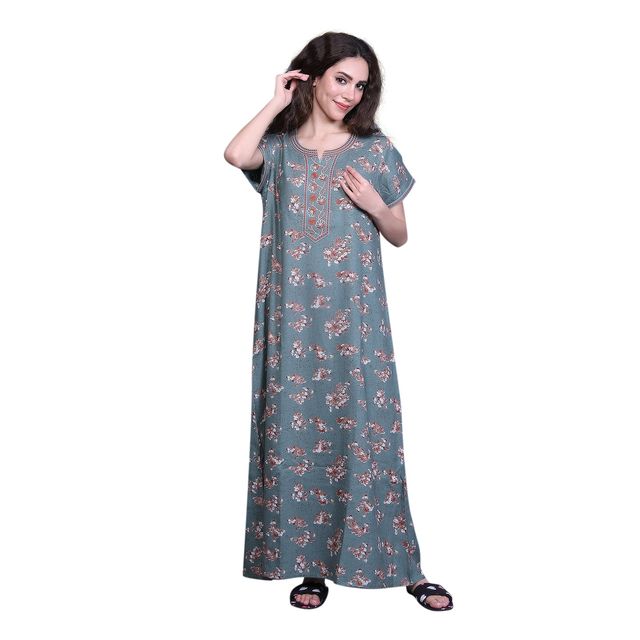 evolove Women's Nighty Green LNGAP3294GR-XL
