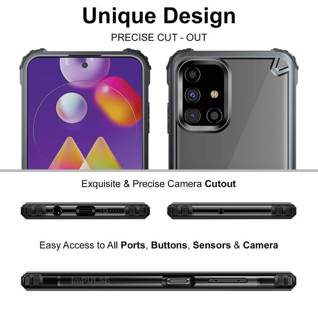 Kapaver Samsung Galaxy M31s Back Cover Case | Impulse - Moon Gray