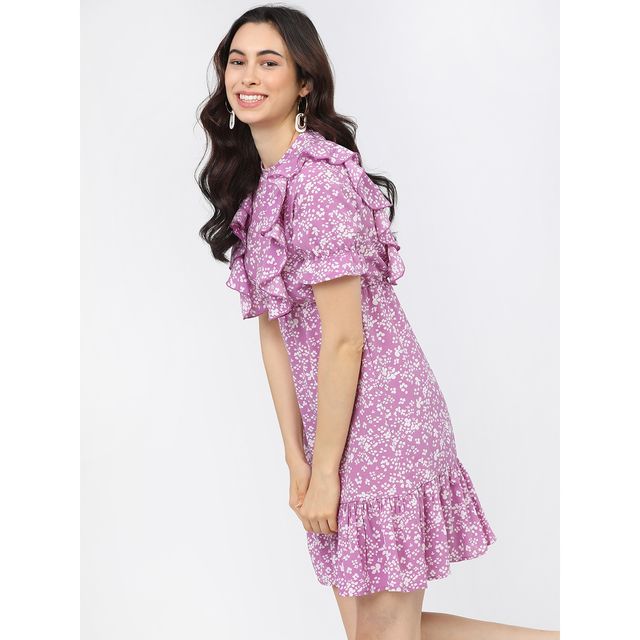 Tokyo Talkies Women's Floral Dress | Mauve - S