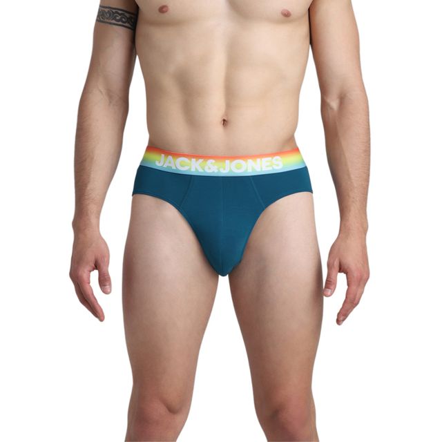 JACK & JONES Men's Kicker Brief | Pack of 2 |Mykonos Blue - L