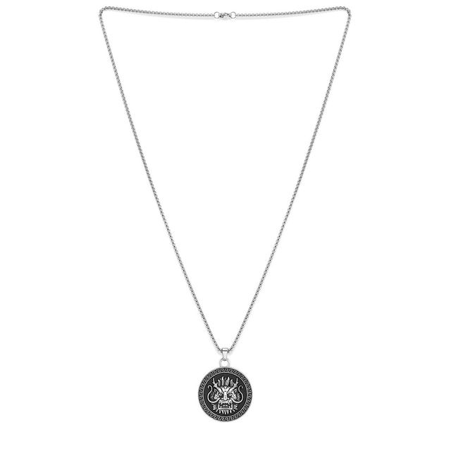 Rubans The Lifestyle Co Men Silver-Plated Black Tribal Chain