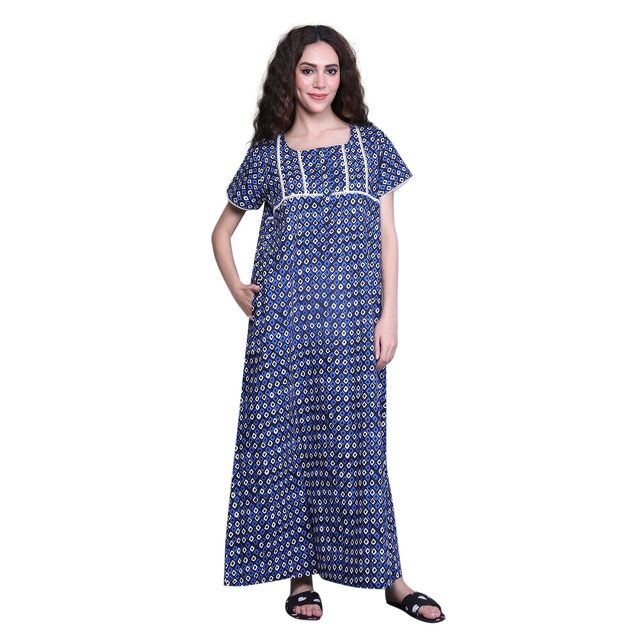 evolove Women's Nighty Blue LNGCO3299BL-M
