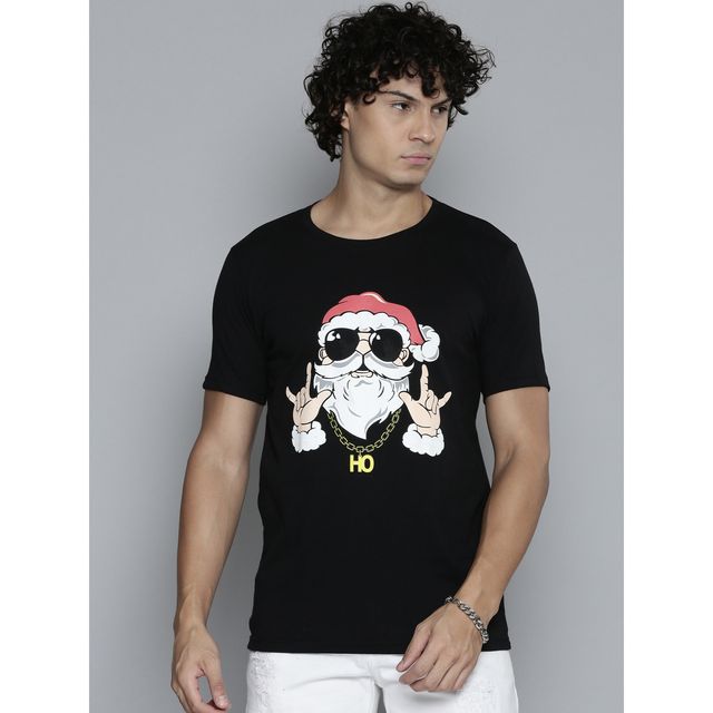 Smartees Men's Printed T-shirt | Black - XL