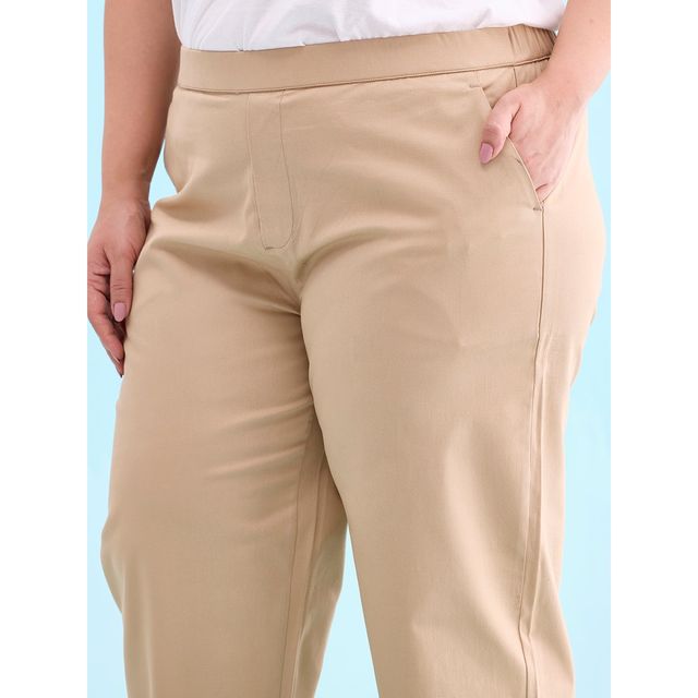 Go Colors Women's Trousers | LT08 | Light Beige - M