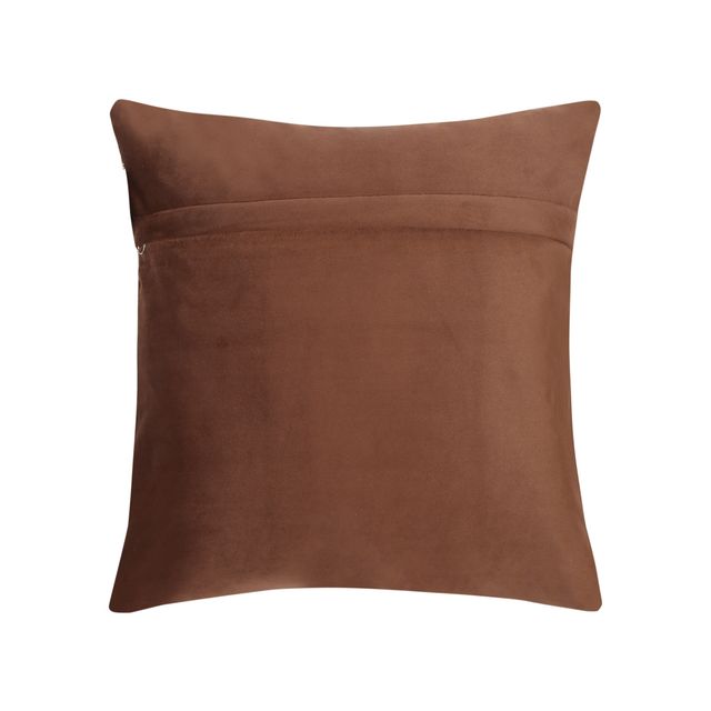 Hosta Homes Soft Velvet Tree Pattern Golden Foil Printed Brown Cushion Covers | Pack of 2