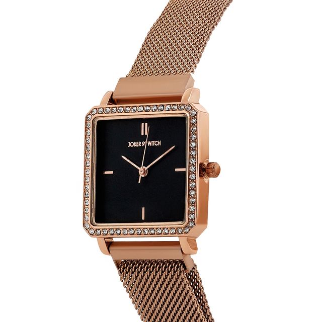 Joker & Witch Women's Steel Mesh Chrono Watch | Black
