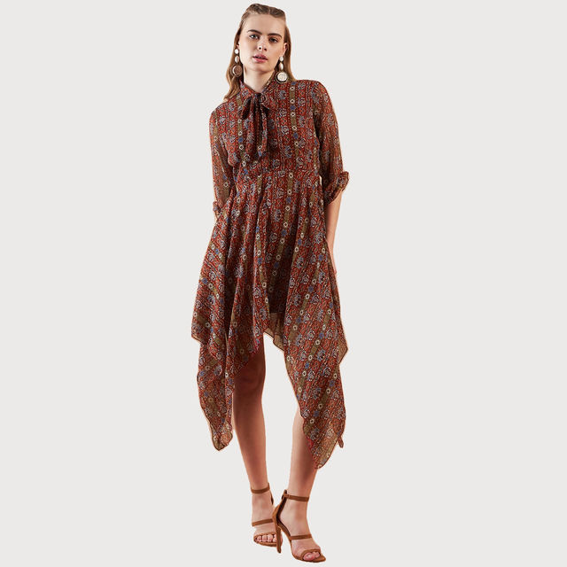 sachin and babi light blue dress Buy Trendyol String Neck Handkerchief Dress In Brown