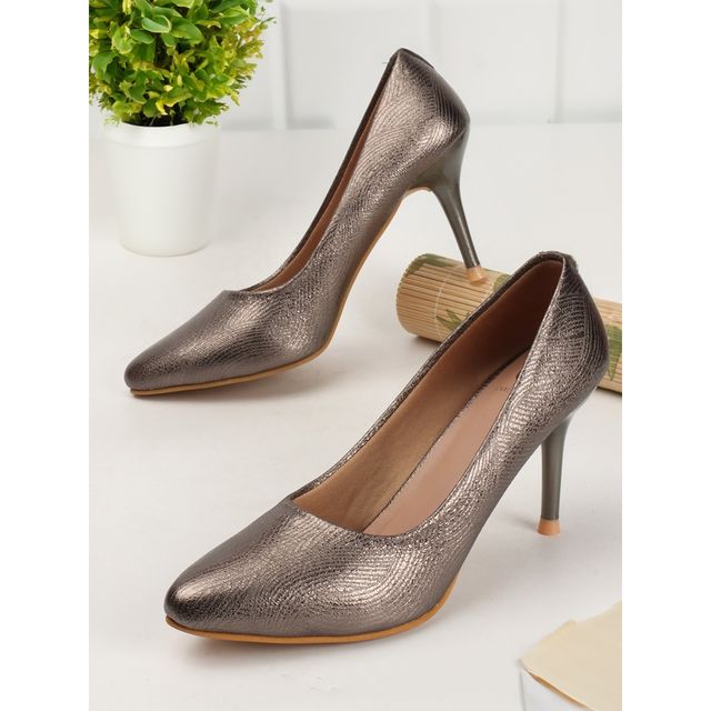 Carlton London Women Grey Heels Sandal - UK7