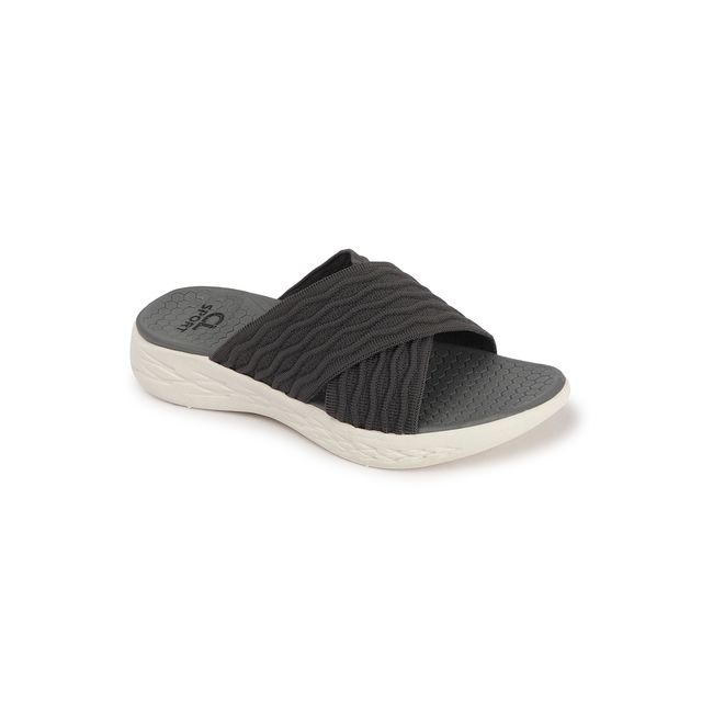Carlton London Dark Gray Comfortable Women's Flip Flops | UK 8