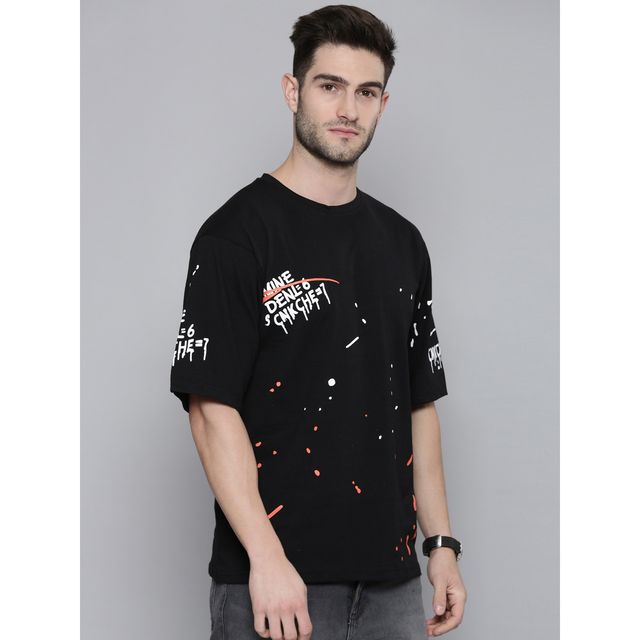 Smartees Men's Printed T-shirt | Style No 11 | Black - XL