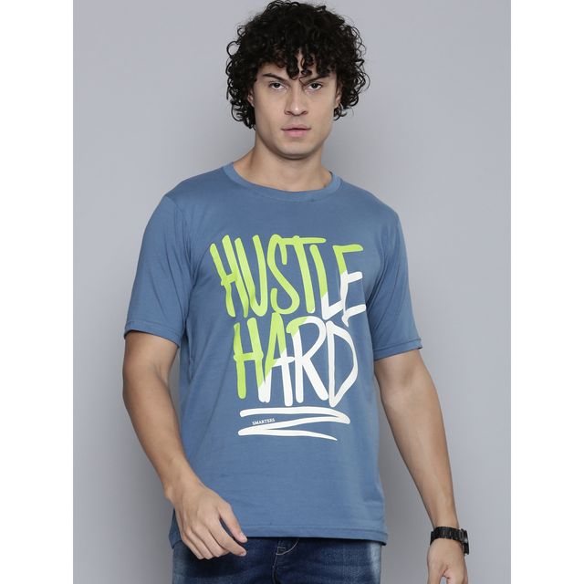 Smartees Men's Printed T-shirt | Blue - L