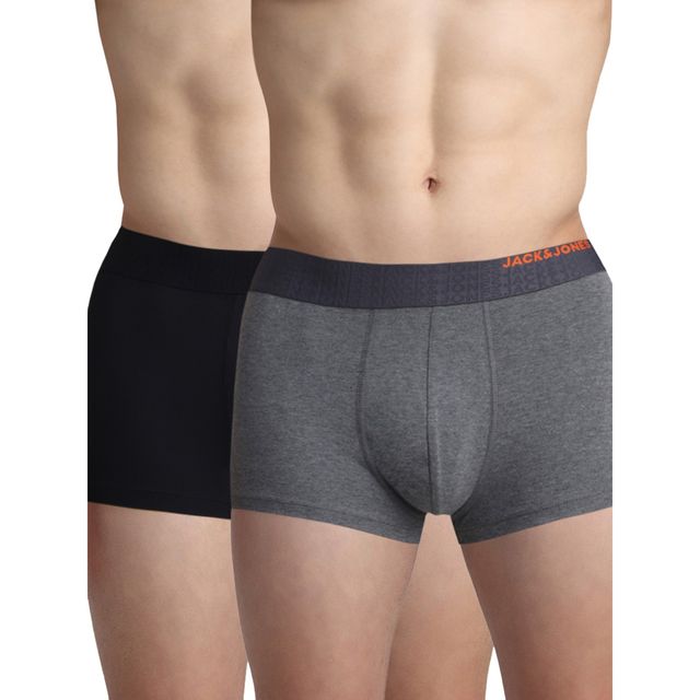 JACK & JONES Men's Grant Trunk | Pack of 2 | Dark Grey Melange - XL