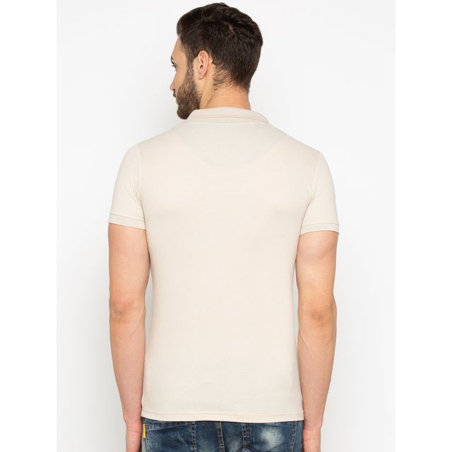 Status Quo Mens Slim Fit Polo T-Shirt | Natural | L