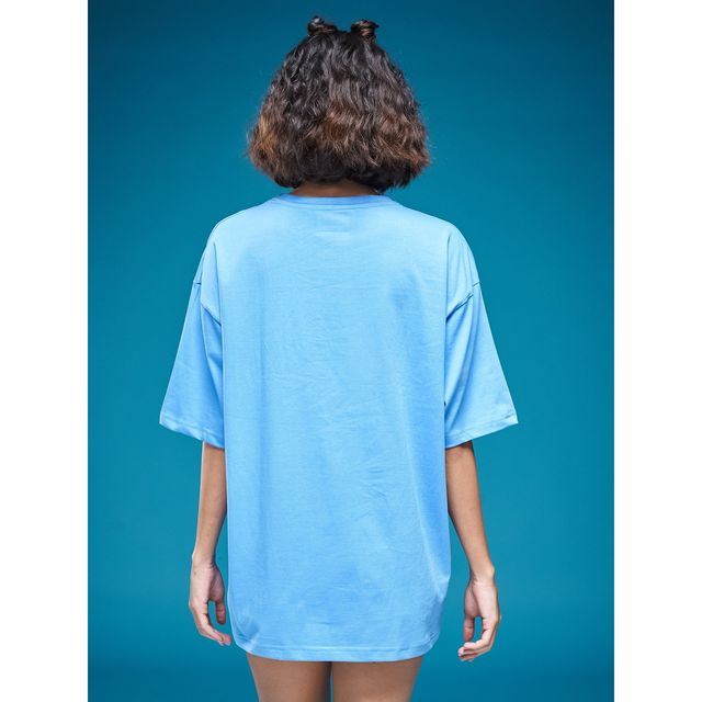 Smartees Women's Solid T-shirt | Ice Blue - L