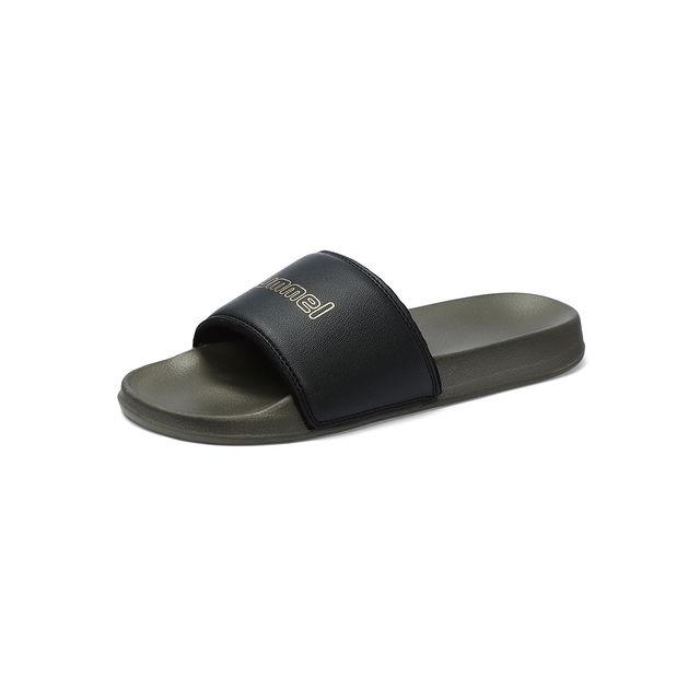 hummel Classic Lightweight Slides For Men With Cushioned Sole And Arch Support | Green & Gold | 6