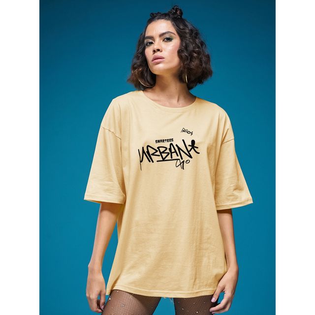 Smartees Women's Printed T-shirt | Beige - M