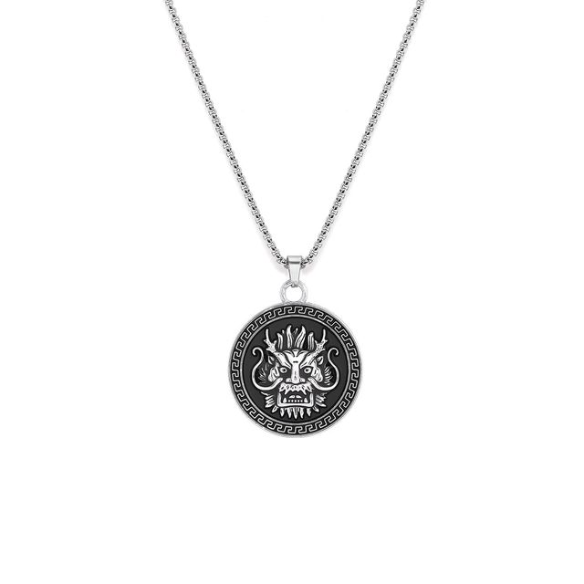 Rubans The Lifestyle Co Men Silver-Plated Black Tribal Chain