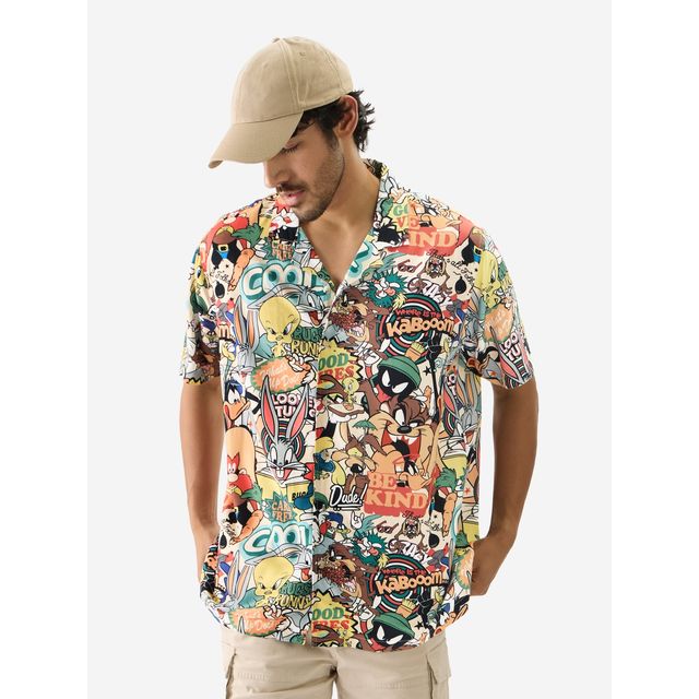 The Souled Store Men's Regular Looney Tunes - Vintage Holiday Shirts | Multicolor | XL