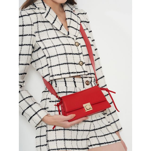 Miraggio Women's Solid PU Leather 2.6 L Crossbody Bag | Red