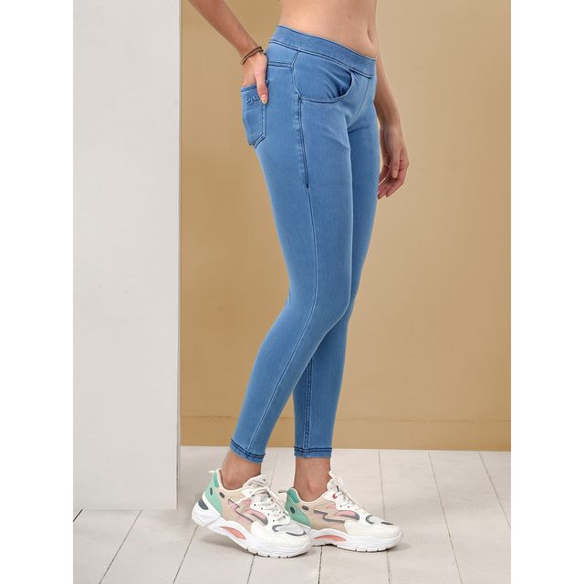Lyra Women's Jeggings Flexi Denimz Pant | Ice Blue - XL