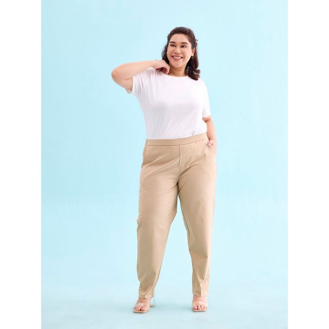Go Colors Women's Trousers | LT08 | Light Beige - M