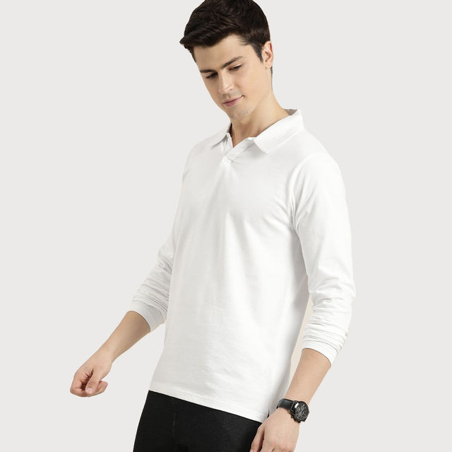 Dillinger Men's Polo Collar Pure Cotton Long Sleeve T-shirt - Buy