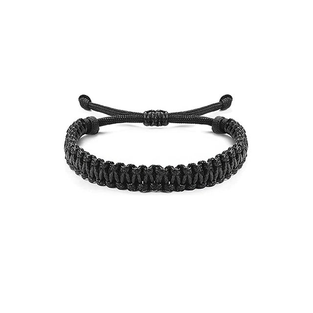 Yellow Chimes Black Nylon Adjustable Cord Bracelet for Men - Buy