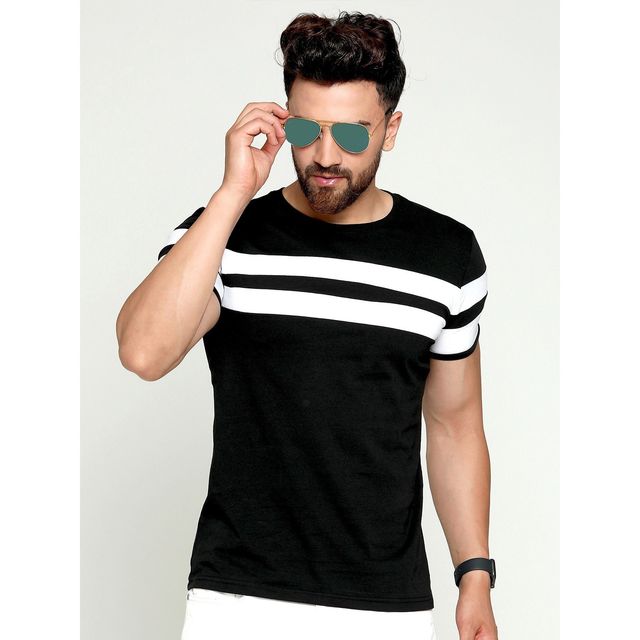Smartees Men's Printed T-shirt | Style No 9 | Black - XL
