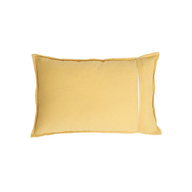 Hosta Homes Pure Cotton Yellow Floral Embroidred Pillow Covers Pack of 2