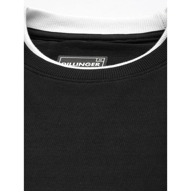 Dillinger Men's Regular Fit Long Sleeve Airtex Fabric Crew Neck T-shirt | Black - 2XL