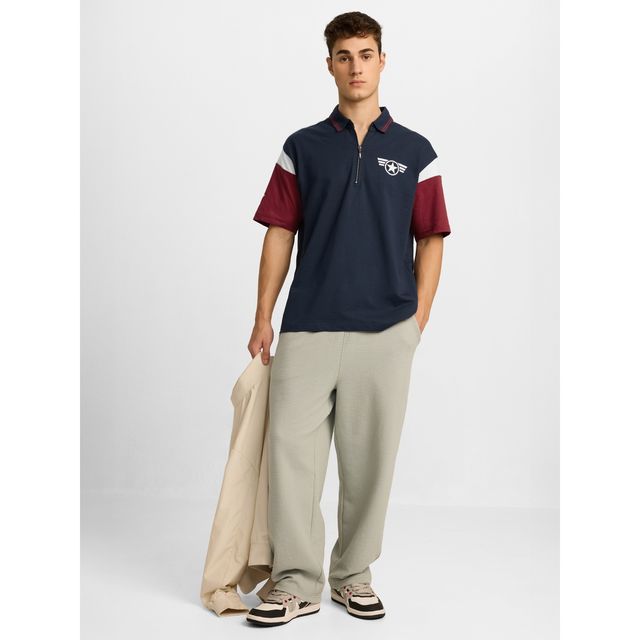 The Souled Store Men s Captain America - Super Soldier Oversized Polos | Navy Blue | S | 218537