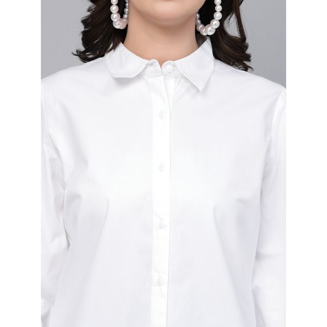 Style Quotient Women White Solid Regular Casual Shirt | S | SS23SQIVANKA - White