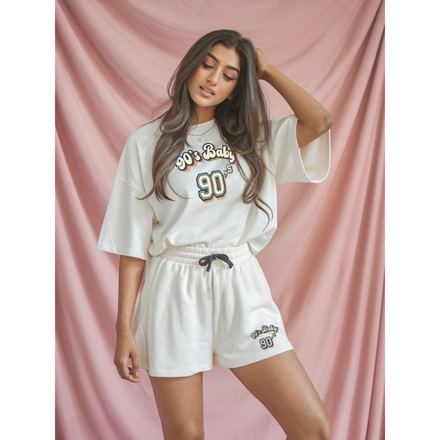 Fflirtygo Women's Cotton Sleep Tees Loungewear Fssc 90 baby White | S