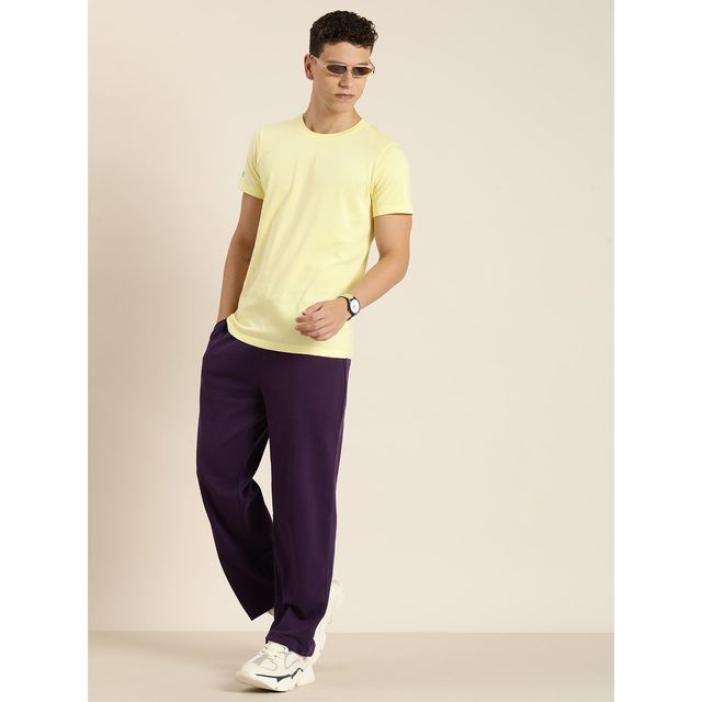 Dillinger Men's Lightweight Relaxed Fit Baggy Knitted Track Pants | Purple - S