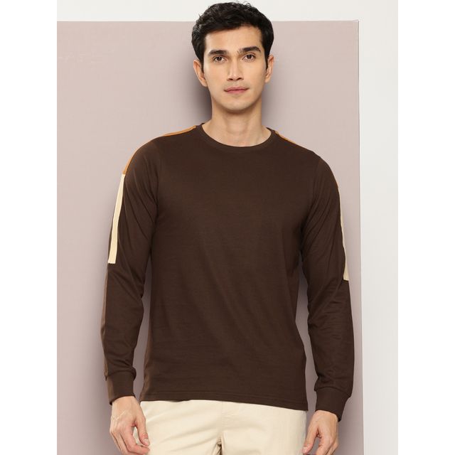 Dillinger Men's Pure Cotton Long Sleeves T-shirt | Brown - M