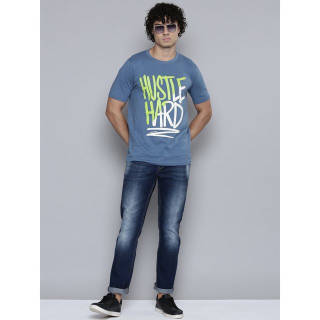 Smartees Men's Printed T-shirt | Blue - L